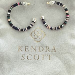 Kendra Scott Multicolor Reece Silver Hoop Earrings 1.5 Inches
